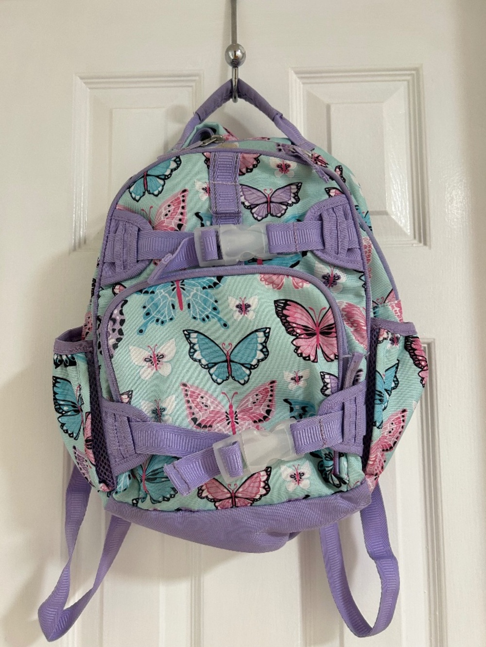 Pottery Barn Kids Mackenzie Small Backpack Mint Purple Butterfly Kindergarten Sc